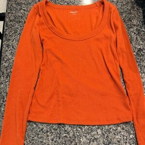 Old Navy ribbed Orange Long Sleeve Top